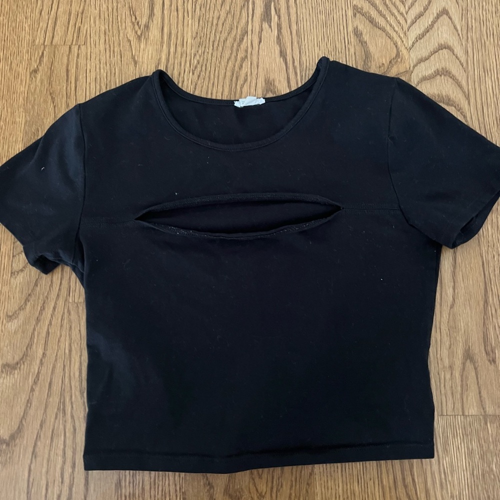 Garage Black Cut-Out Women's Top